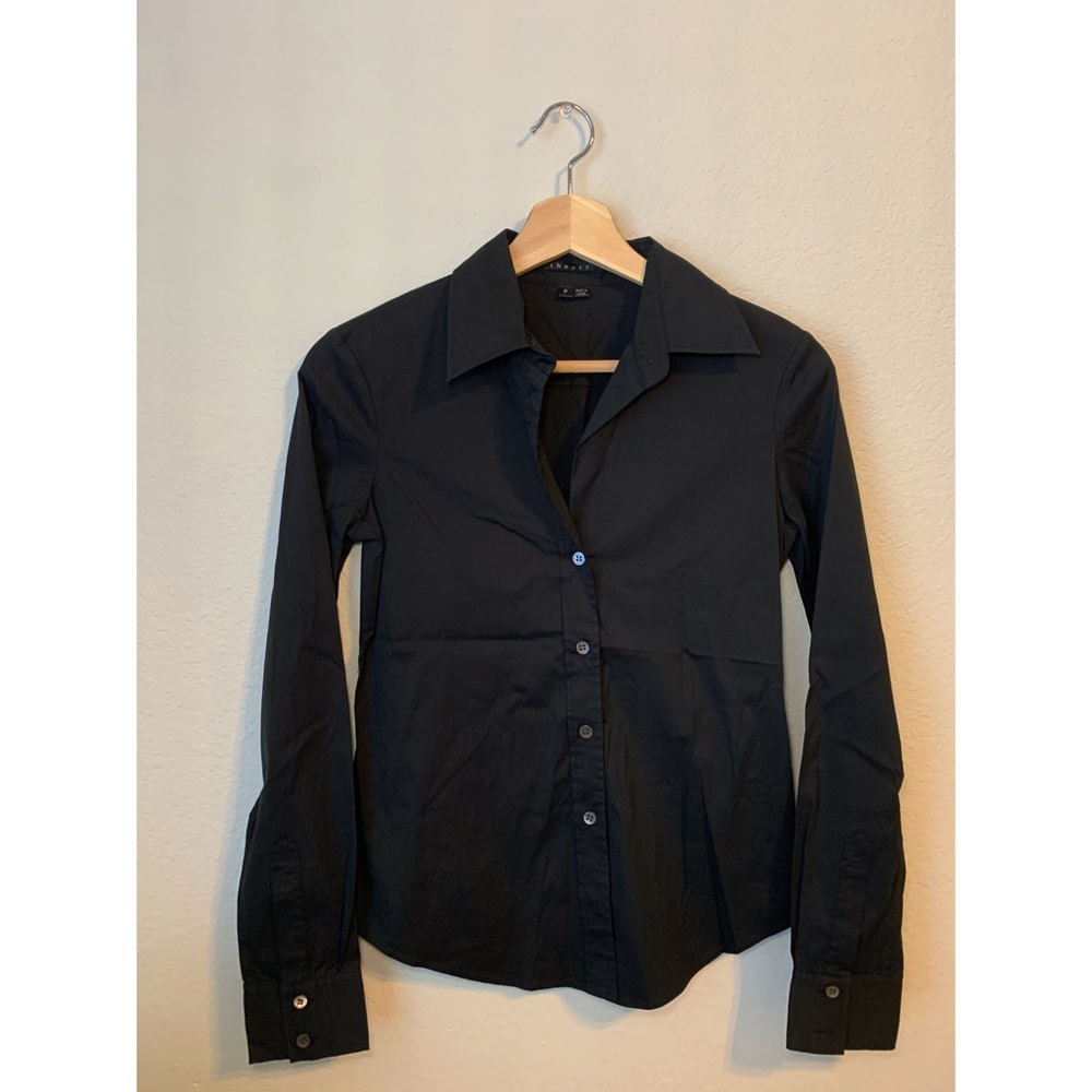 Theory Larissa button down black size xs (P)